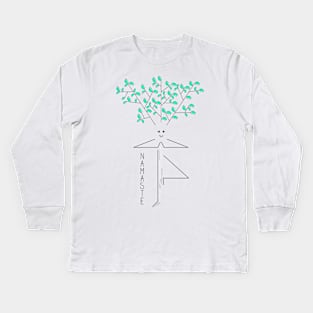 Tree yoga pose drawing Kids Long Sleeve T-Shirt